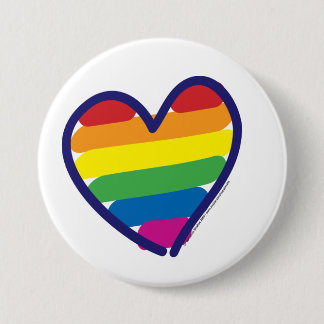 Gay Pride Love Heart 7.5 Cm Round Badge