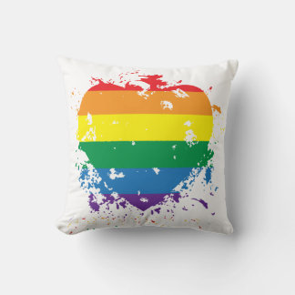 Gay Pride Love Heart Cushion