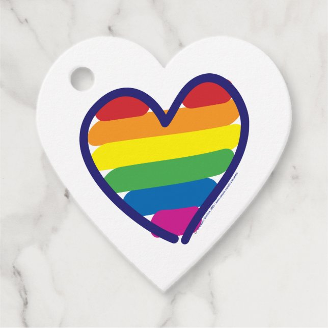 Gay Pride Love Heart Favour Tags (Front)