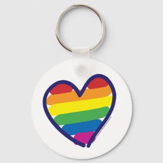 Gay Pride Love Heart Key Ring