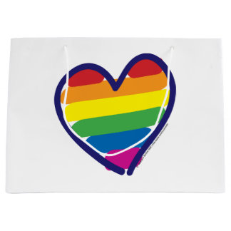 Gay Pride Love Heart Large Gift Bag