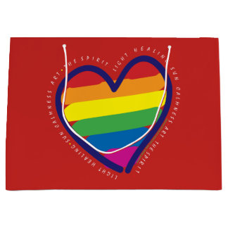 Gay Pride Love Heart Large Gift Bag