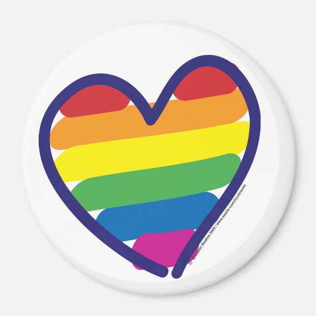Gay Pride Love Heart Magnet (Front)