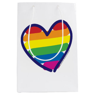 Gay Pride Love Heart Medium Gift Bag