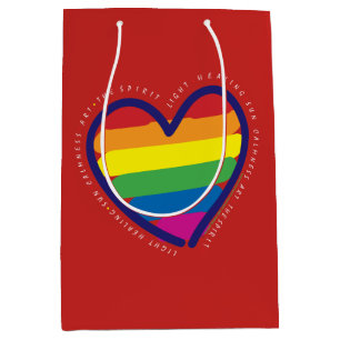 Gay Pride Love Heart Medium Gift Bag