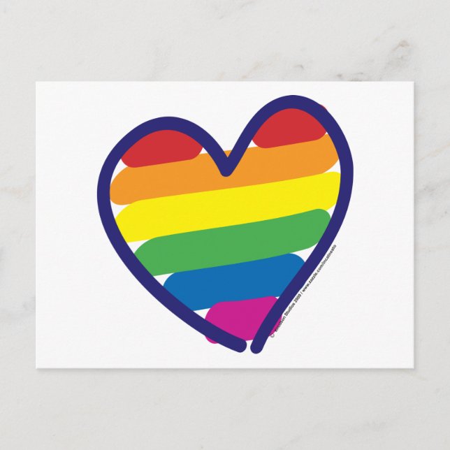 Gay Pride Love Heart Postcard (Front)