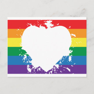 Gay Pride Love Heart Postcard