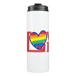 Gay-Pride-LOVE-Heart Thermal Tumbler