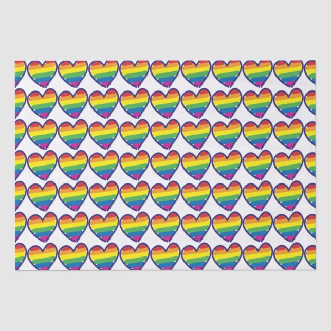 Gay Pride Love Heart Tissue Paper (Front)