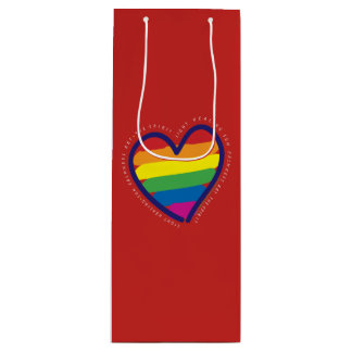 Gay Pride Love Heart Wine Gift Bag