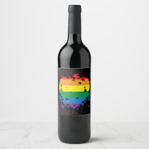 Gay Pride Love Heart Wine Label