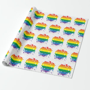 Gay Pride Love Heart Wrapping Paper