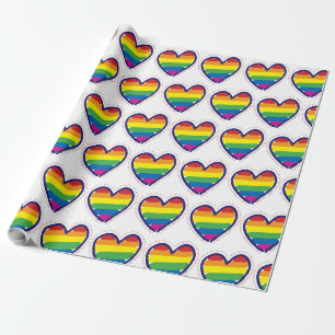 Gay Pride Love Heart Wrapping Paper