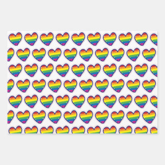 Gay Pride Love Heart Wrapping Paper Sheet