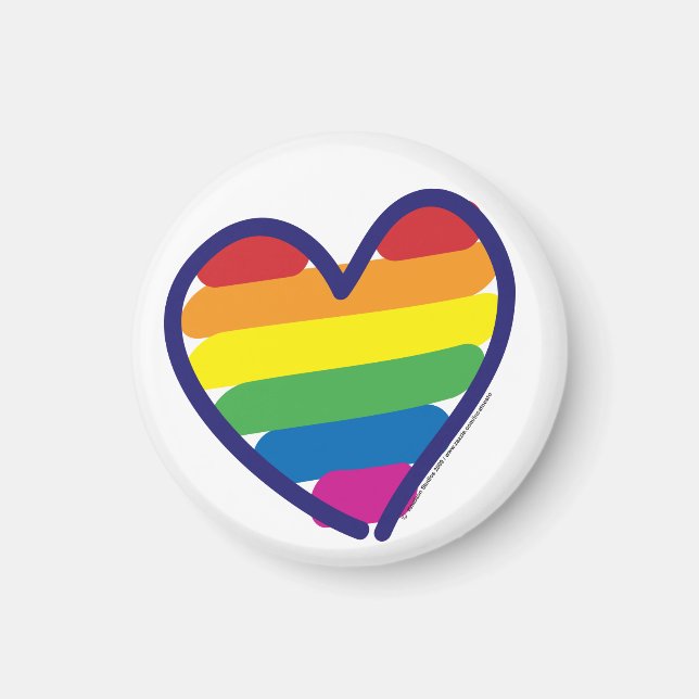 gay pride Love Hearts Magnet (Front)