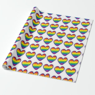 Gay Pride Love Hearts Wrapping Paper