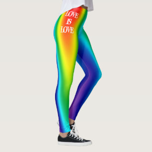 Gay Pride Love is Love Rainbow Personalised Womens Leggings