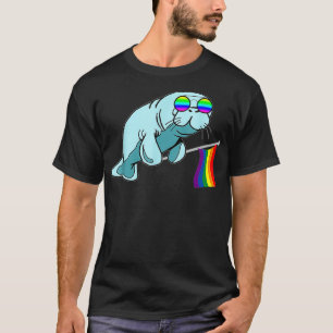 Gay Pride Manatee LGBT Sea Cow Dugongidae Rainbow  T-Shirt