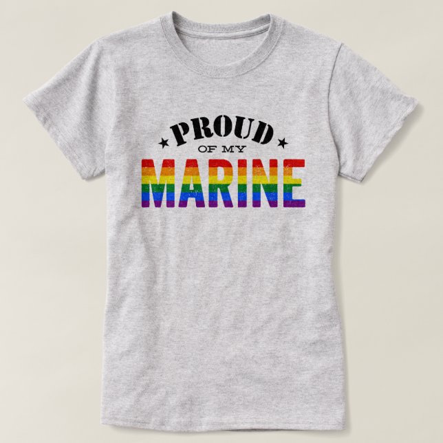 Gay Pride Marine Rainbow Flag T-Shirt (Design Front)