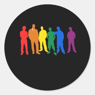GAY PRIDE MEN CLASSIC ROUND STICKER