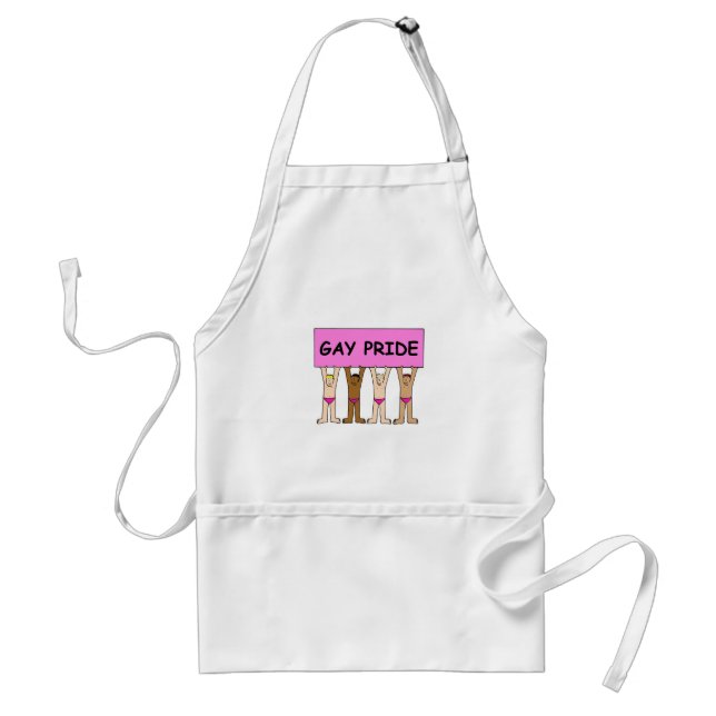Gay Pride Men in Pink Underpants Standard Apron (Front)