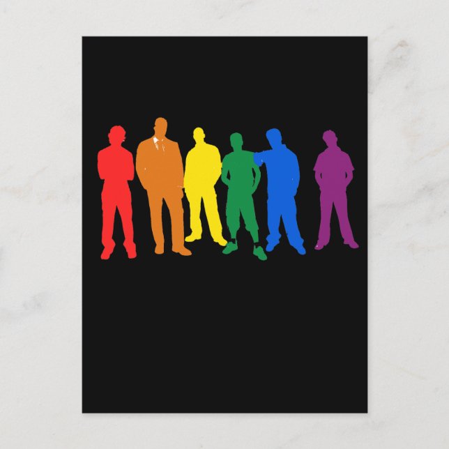 GAY PRIDE MEN POSTCARD (Front)