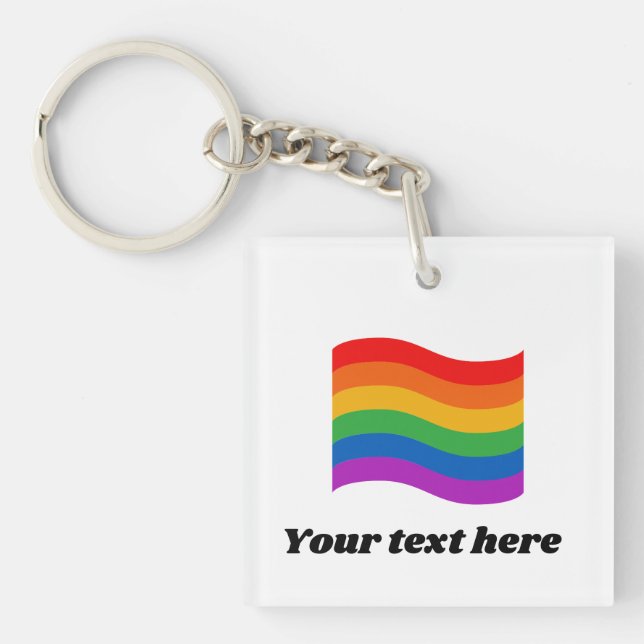 Gay Pride Merch Rainbow Flag LGBTQ Key Ring (Front)