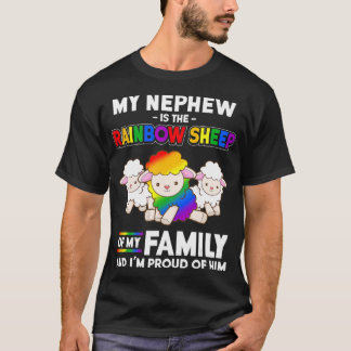 Gay Pride Month Gift My Nephew Is Rainbow Sheep T-Shirt