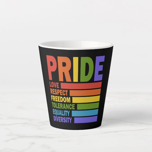 Gay Pride Month LGBT Latte Mug (Front)