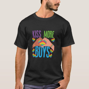 Gay Pride Month LGBTQ LGBT Rainbow Flag Kiss More  T-Shirt