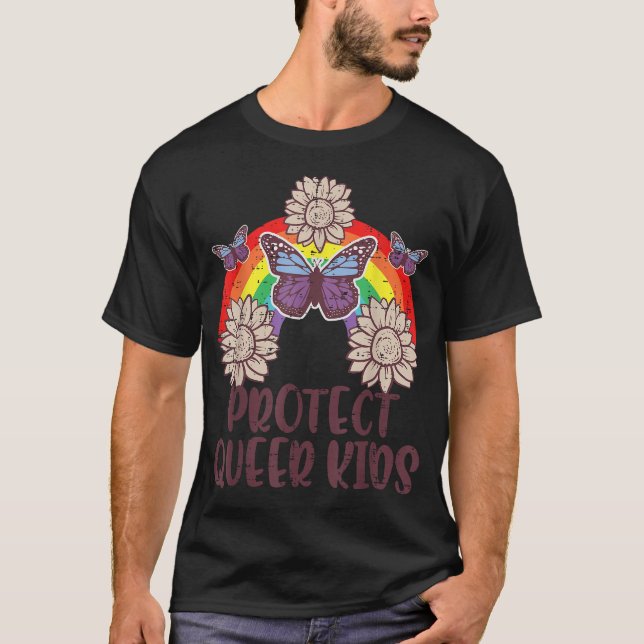 Gay Pride Month Protect Queer Lgbtq Ally Rainbow  T-Shirt (Front)