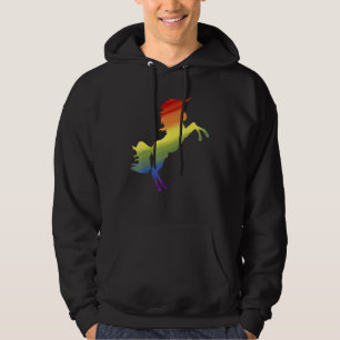 Gay Pride Month Queer Rainbow Flag Magical Unicorn Hoodie