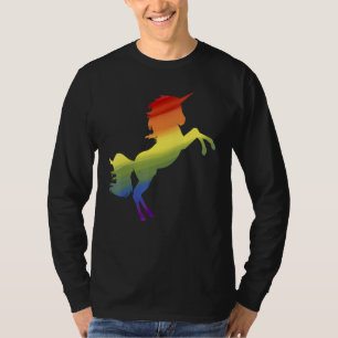 Gay Pride Month Queer Rainbow Flag Magical Unicorn T-Shirt