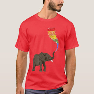 Gay Pride Month Rainbow Elephant Animal Queer LGBT T-Shirt