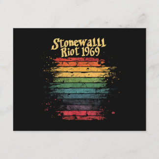 Gay Pride Month Rainbow Flag Stone wall Riot 1969  Enclosure Card
