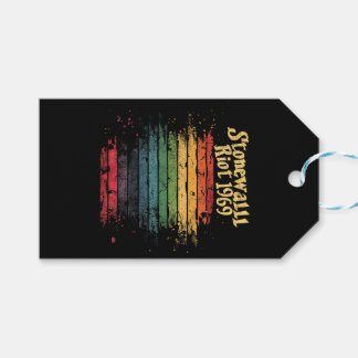 Gay Pride Month Rainbow Flag Stone wall Riot 1969  Gift Tags