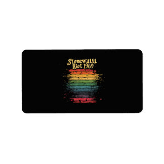 Gay Pride Month Rainbow Flag Stone wall Riot 1969  Label
