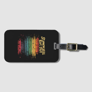 Gay Pride Month Rainbow Flag Stone wall Riot 1969 Luggage Tag