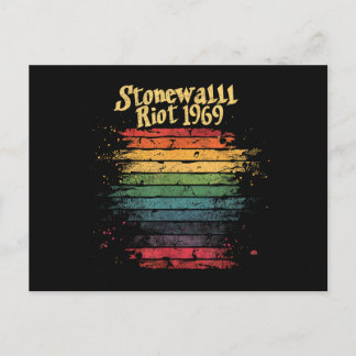 Gay Pride Month Rainbow Flag Stone wall Riot 1969  Postcard