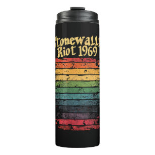 Gay Pride Month Rainbow Flag Stone wall Riot 1969 Thermal Tumbler
