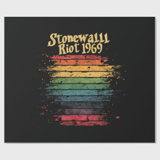 Gay Pride Month Rainbow Flag Stone wall Riot 1969  Wrapping Paper