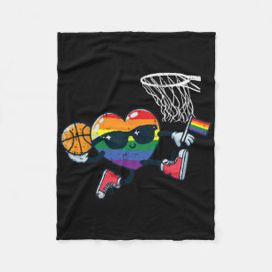 Gay Pride Month Sketll Heart Lgbtq Ally Rainbow Me Fleece Blanket