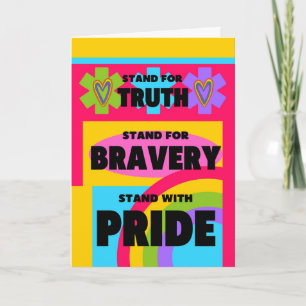 Gay Pride Month Stand With Pride Colourful Card
