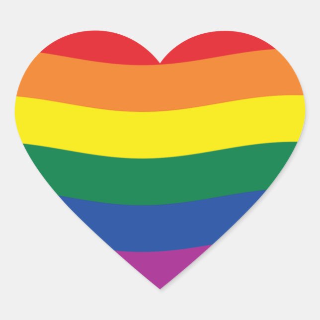 Gay Pride Movement Flag Heart Sticker (Front)