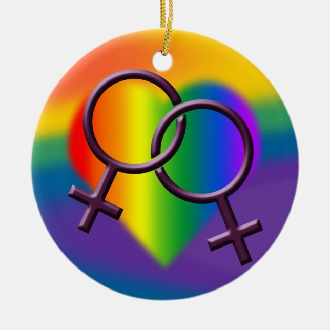 Gay Pride Ornament Gay Women's Love Decoration (Front)