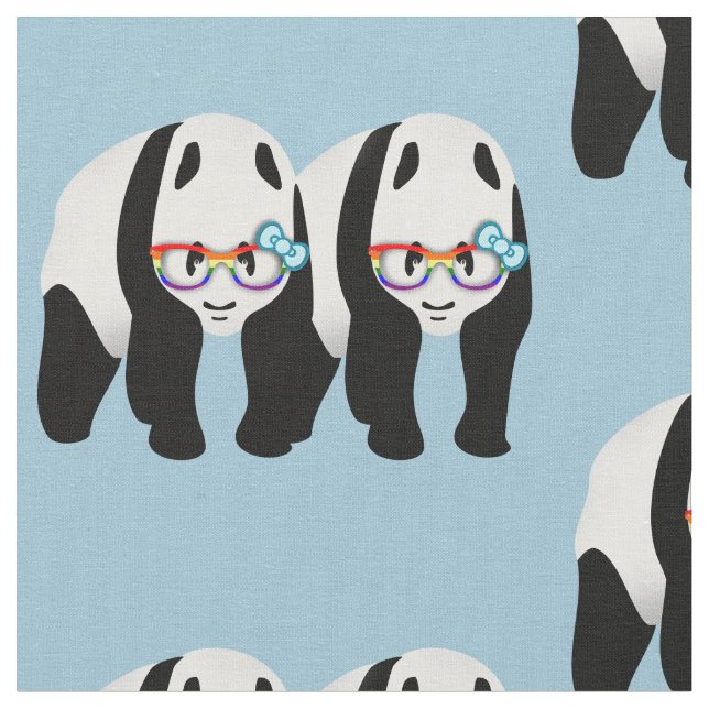 Gay Pride Pandas Fabric (Close Up)