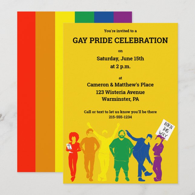 Gay Pride Parade Celebration Party Invitation (Front/Back)