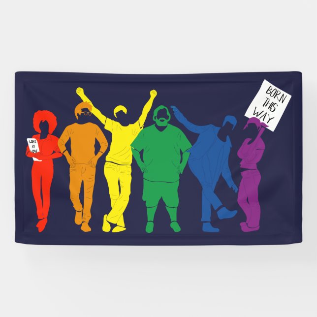 Gay Pride Parade People Illustration Banner (Horizontal)