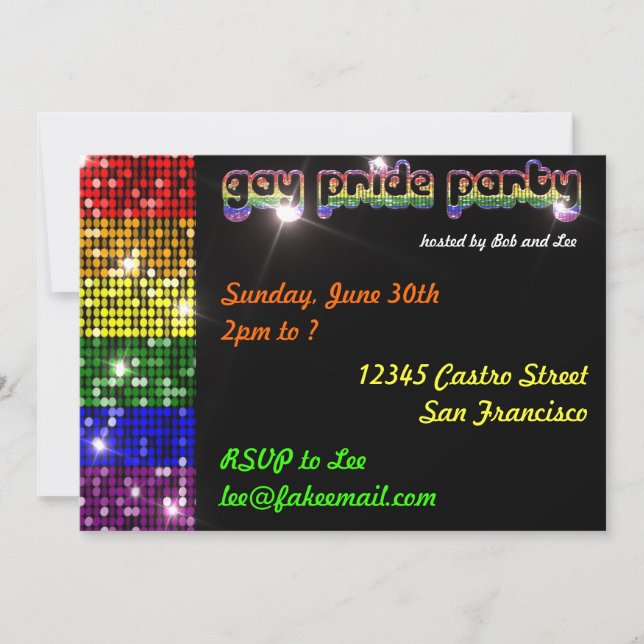 Gay Pride Party Invitations (Front)