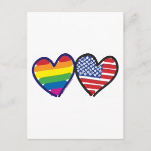 Gay Pride Patriotic USA Postcard